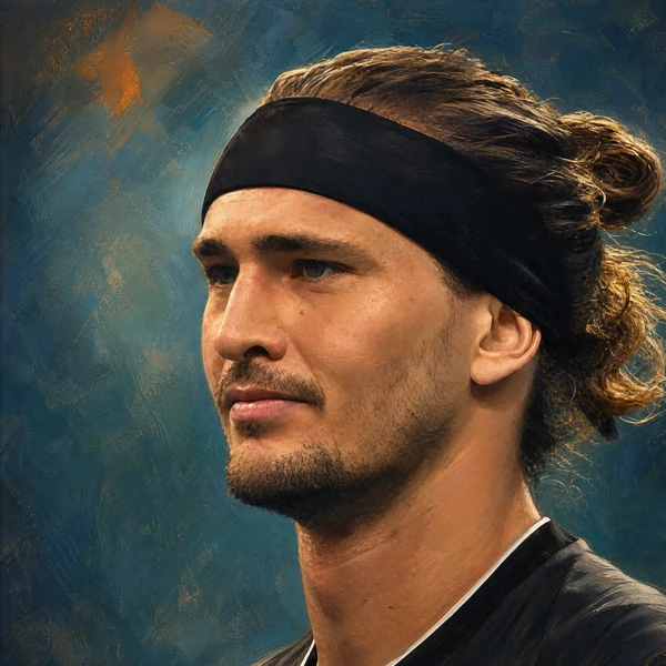 Illustrated ARCHV portrait of tennis player Alexander Zverev