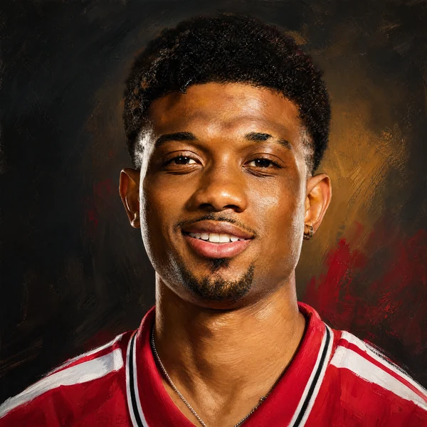 Illustrated ARCHV portrait of Manchester United player Amad Diallo