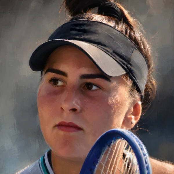 Illustrated ARCHV portrait of tennis player Bianca Andreescu