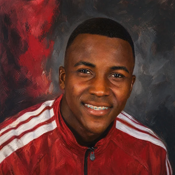 Illustrated ARCHV portrait of Manchester United player Cristian Orozco