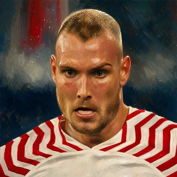 Illustrated ARCHV portrait of footballer David Raum