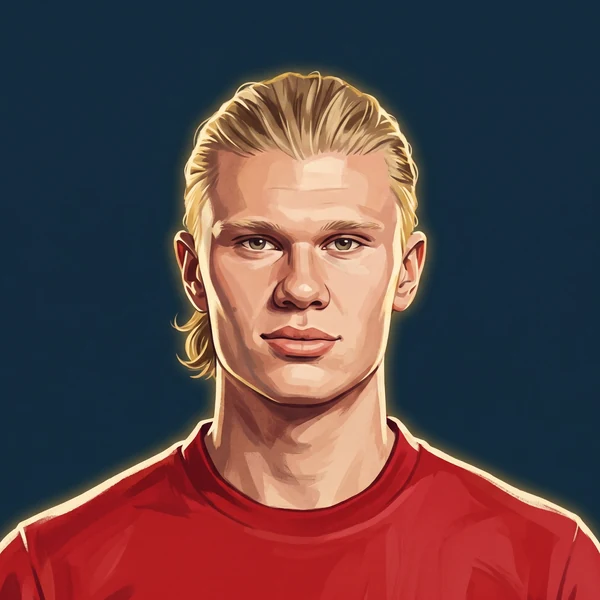 Illustrated portrait of Erling Haaland