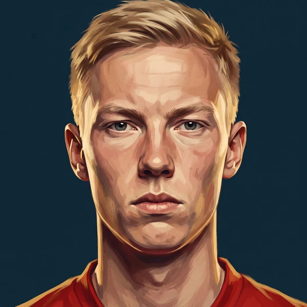 Illustrated ARCHV portrait of footballer Hugo Larsson