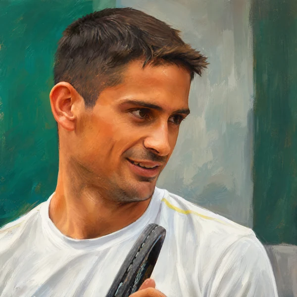Illustrated ARCHV portrait of tennis player Mariano Navone