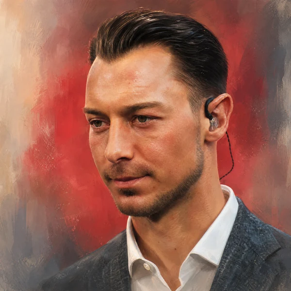 Illustrated ARCHV portrait of football manager Matthias Jaissle