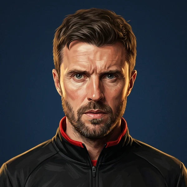 Illustrated ARCHV portrait of Manchester United head coach Michael Carrick