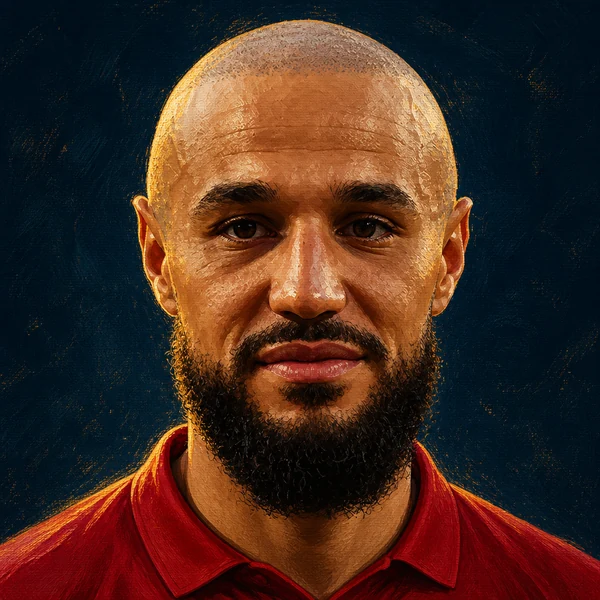 Illustrated ARCHV portrait of Manchester United player Noussair Mazraoui