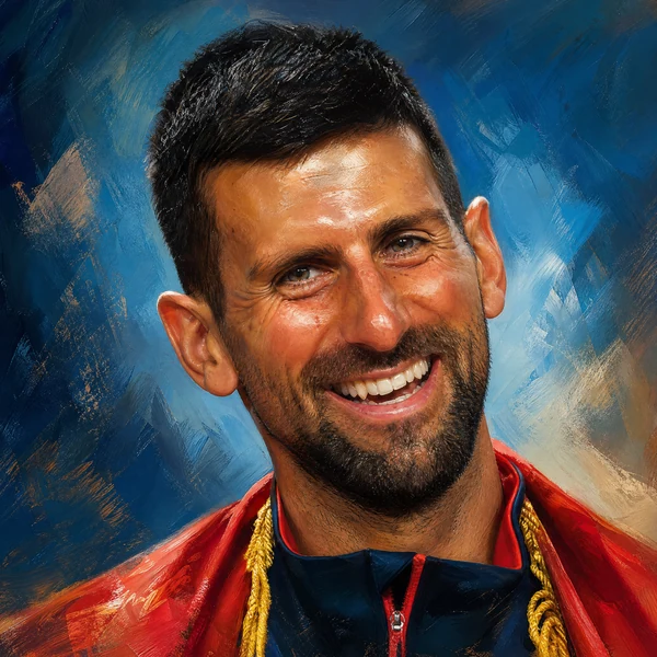 Illustrated ARCHV portrait of tennis player Novak Djokovic