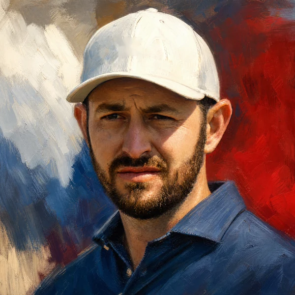 Illustrated ARCHV portrait of golfer Patrick Cantlay
