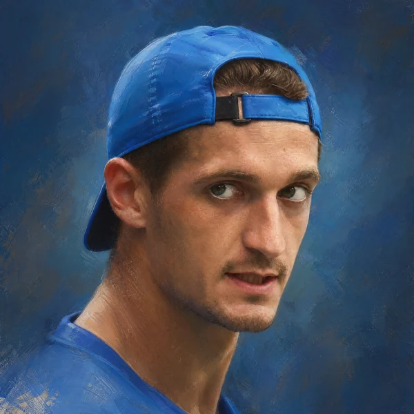 Illustrated ARCHV portrait of tennis player Terence Atmane