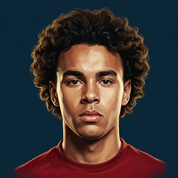 Illustrated ARCHV portrait of Manchester United player Joshua Zirkzee