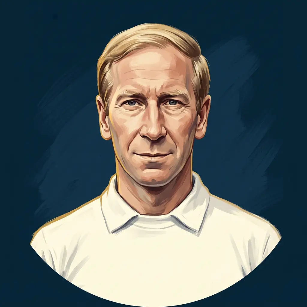 Sir Bobby Charlton, illustrated by The ARCHV.