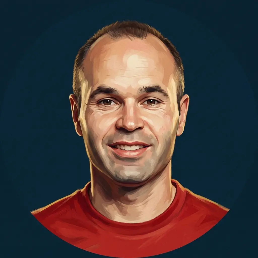 Andrés Iniesta, illustrated by The ARCHV.