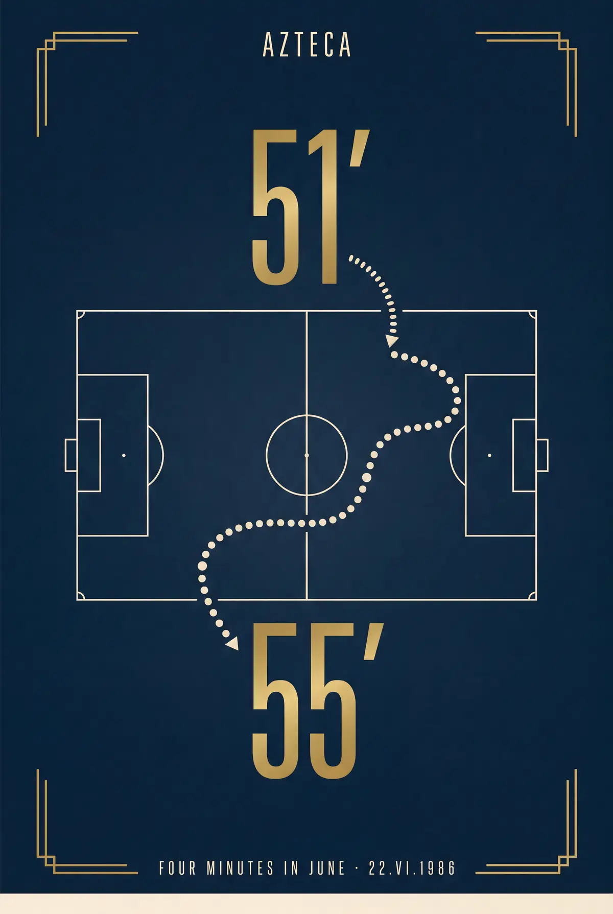 The ARCHV illustrated poster of the 1986 World Cup at the Azteca.