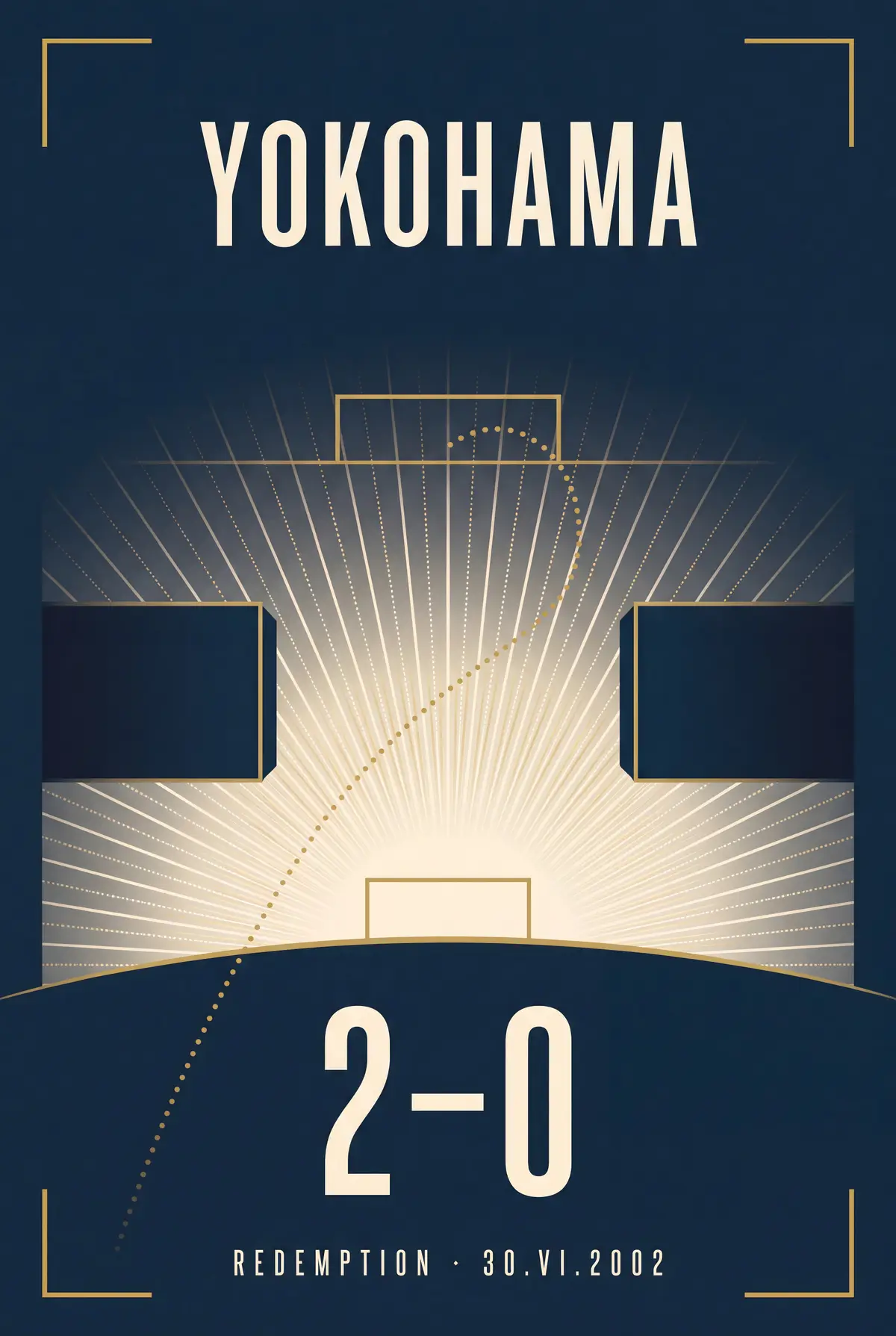 The ARCHV illustrated poster of the 2002 World Cup final in Yokohama.