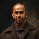Illustrated ARCHV portrait of Formula 1 driver Lewis Hamilton