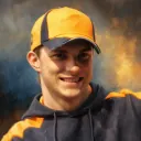 Illustrated ARCHV portrait of Formula 1 driver Oscar Piastri